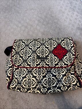 Petunia Pickle Bottom Black, Cream & Red Patterned Crossbody Bag